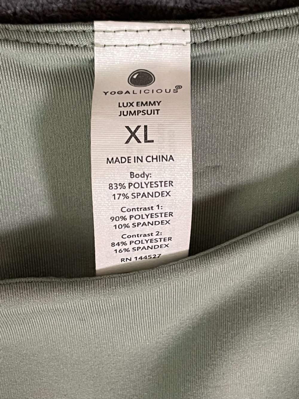 Yogalicious Lux Emmy Jumpsuit XL Sage Green - Picture 6 of 10